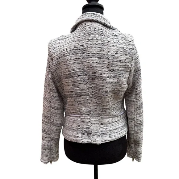 BlankNYC Tweed Fitted Zipper Moto Jacket Sz M - Picture 4 of 7